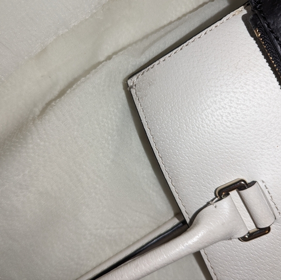 KATE SPADE Grove Street Maeve Zip Tote Leather Laptop Pocket Black White GUC - Picture 6 of 14